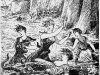 Fair bathers attacked by an octopus