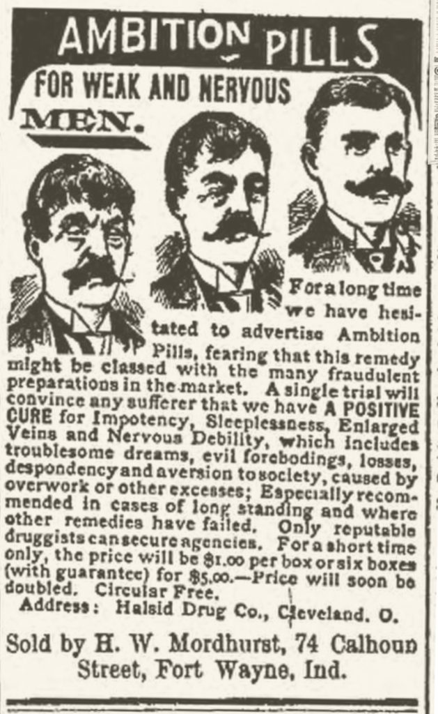 Ambition pills, 1896