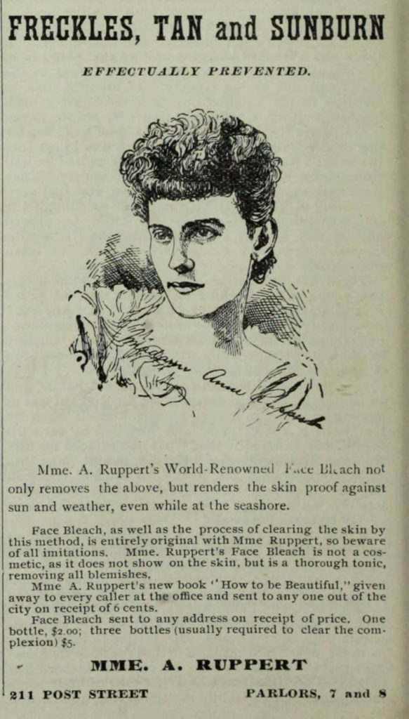 Advertisement published in The Wave, San Francisco, 8 August 1891